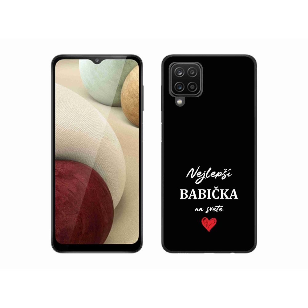 Gél borító mmCase Samsung Galaxy A12 - a legjobb nagymama 1 fekete háttérrel