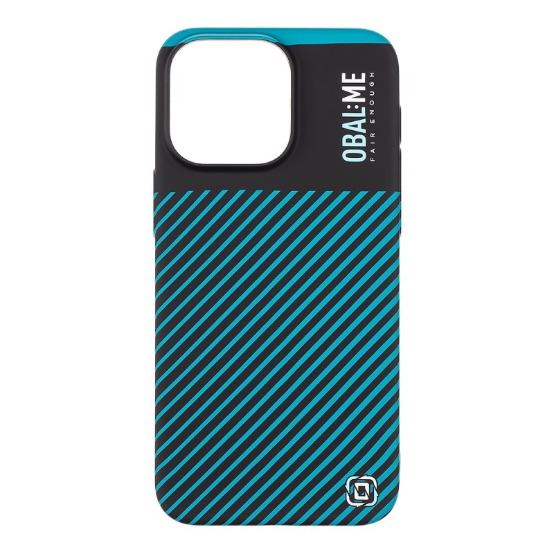 Borító:ME Flossy Stripes Cover for Apple iPhone 15 Pro Max Fekete/Teal borító az Apple iPhone 15 Pro Max készülékhez