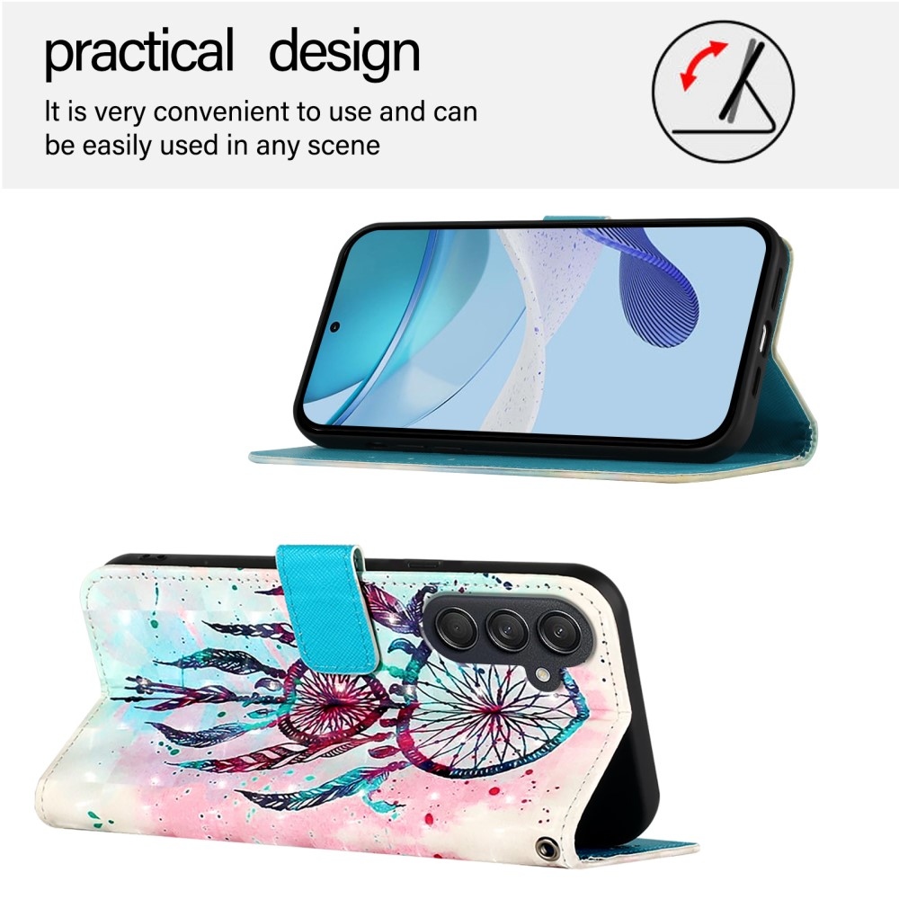 Patte könyv tok Samsung Galaxy M55 5G-hez - színes álomfogó