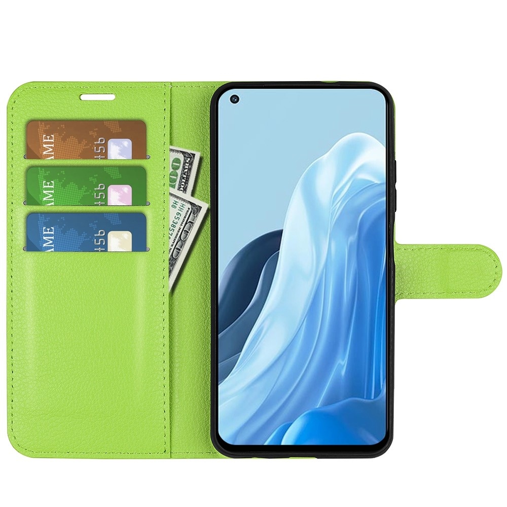 Litchi könyv tok Oppo Find X5 Lite készülékhez - zöld