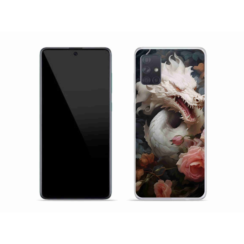 Gél védőhuzat mmCase Samsung Galaxy A51 készülékhez - fehér sárkány