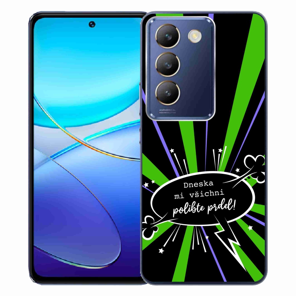 Gél borító mmCase a Vivo V40 SE 4G/5G készülékhez - vicces szöveg 15 fekete háttérrel