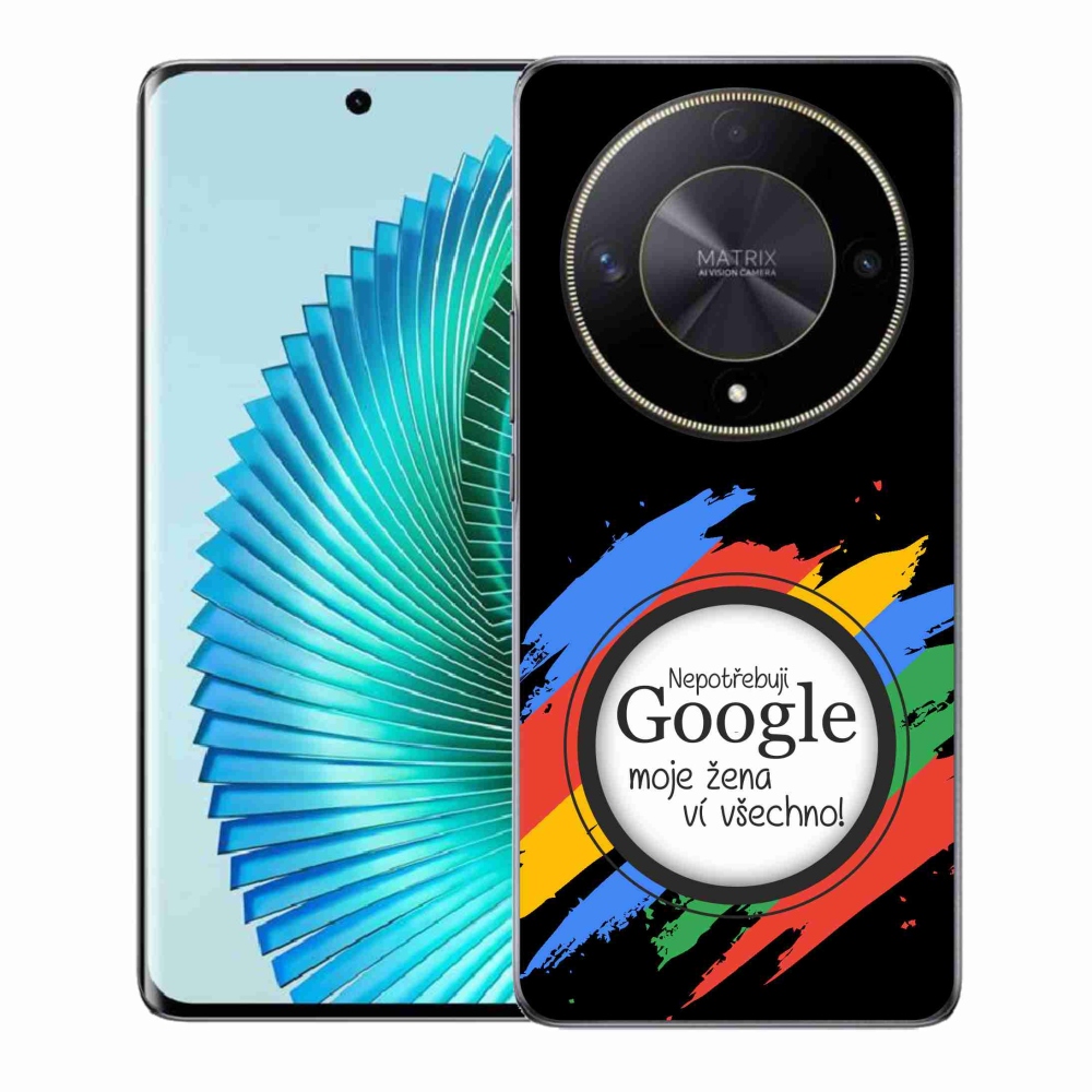 Gél borító mmCase a Honor Magic 6 Lite 5G-n - a nő mindent tud fekete háttérrel