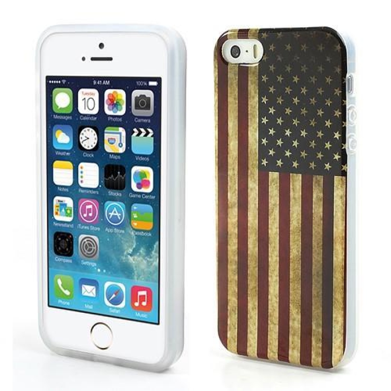 Zászlós zselés tok iPhone SE és iPhone 5 készülékhez - amerikai zászló
