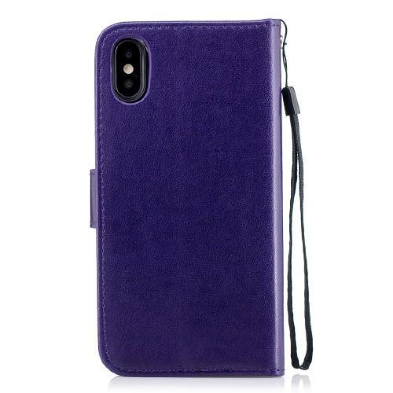 Flamingó PU bőr tok iPhone X készülékhez - lila