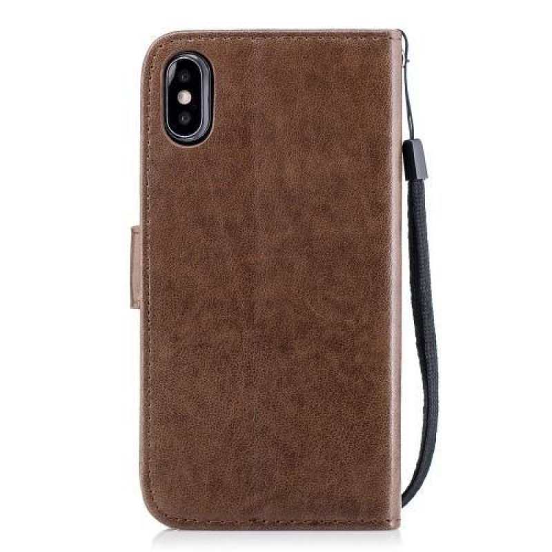 Flamingó PU bőr tok iPhone X készülékhez - barna