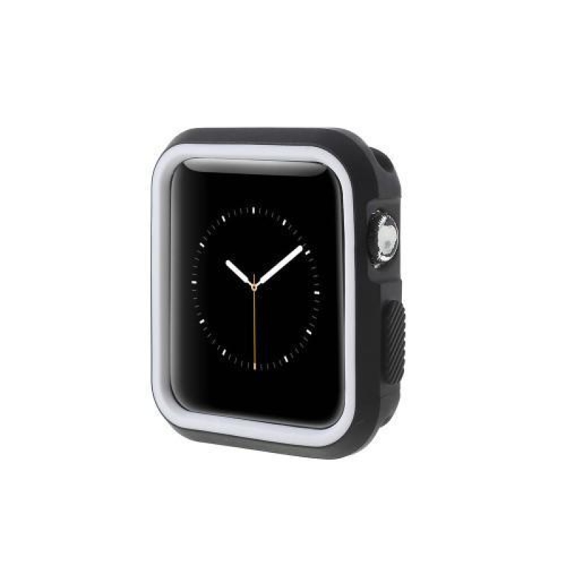 Flex zselés tok színes kerettel Apple Watch 38 mm-es órához - fekete/fehér