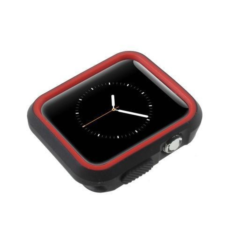 Flex zselés tok színes kerettel Apple Watch 38 mm-es órához - fekete/piros
