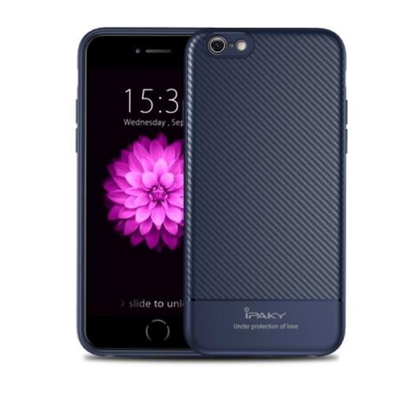 Flex zselés tok textúrával iPhone 6 Plus és 6s Plus készülékhez - sötétkék