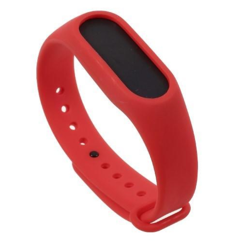 Rugalmas szilikon szíj a Xiaomi Mi Band 2 készülékhez - piros