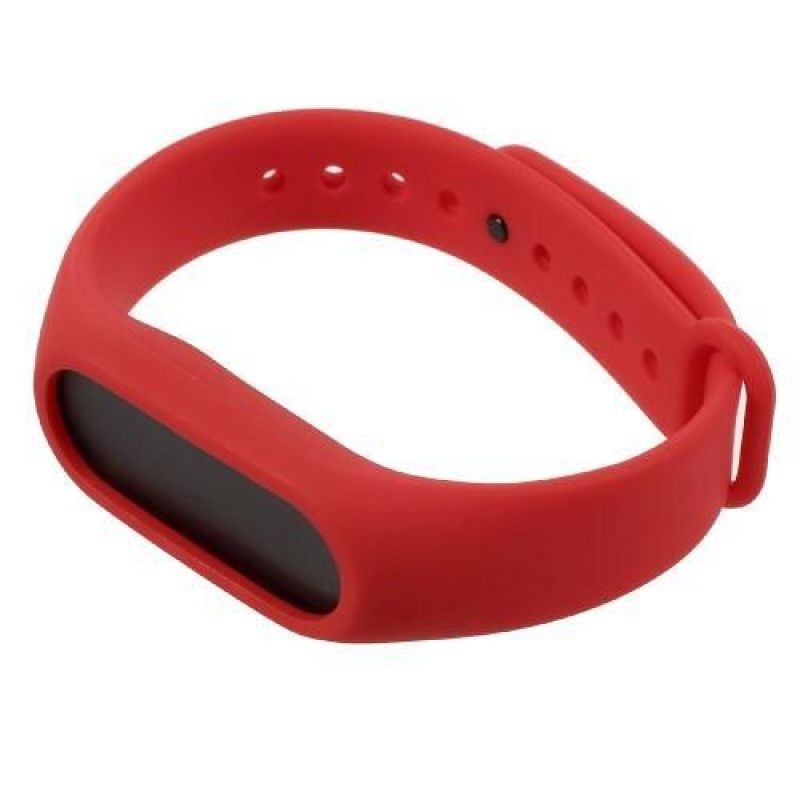 Rugalmas szilikon szíj a Xiaomi Mi Band 2 készülékhez - piros