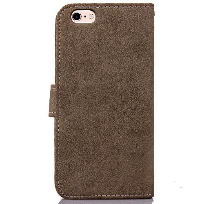 Flipy PU bőr tok kihúzható rekeszekkel iPhone 6 Plus és iPhone 6s Plus készülékhez - kávé