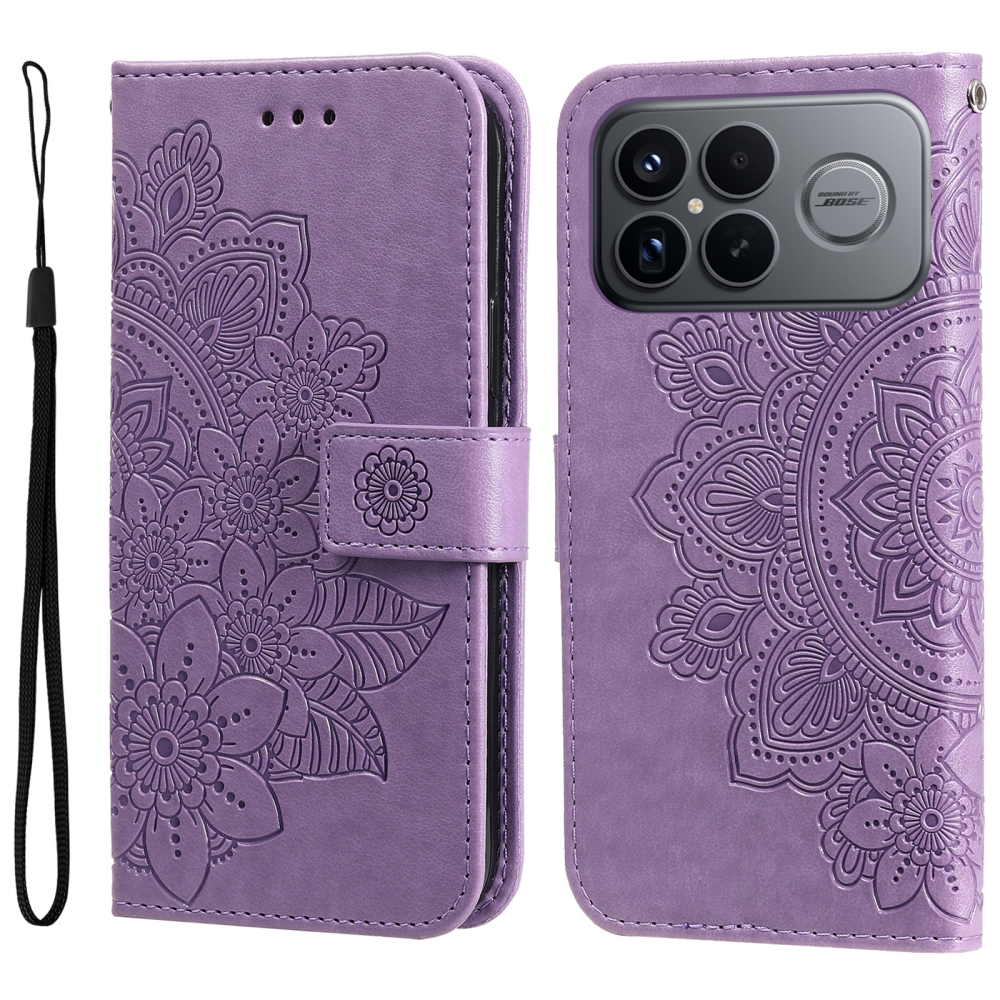 Virágos könyvtáska Xiaomi Poco F8 Ultra 5G - lila