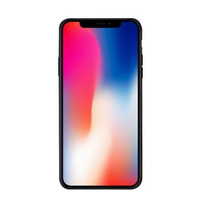 Virágos átlátszó zselés tok iPhone X készülékhez - fekete
