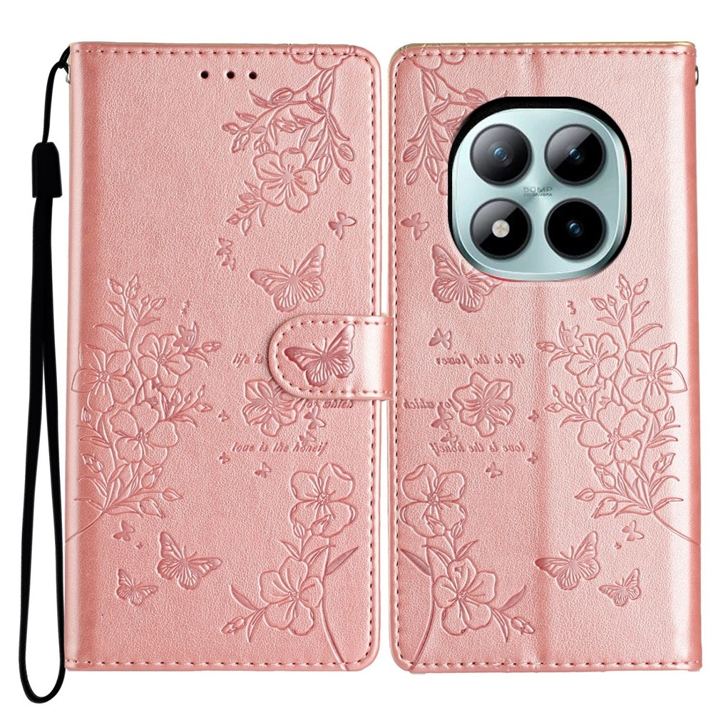 Floralis könyv tok Xiaomi Redmi Note 15 Pro+ 5G - rózsaarany színben