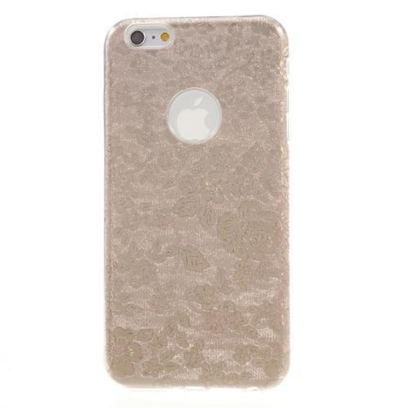 Virágos zselés tok iPhone 6 Plus és 6s Plus készülékhez - arany színben