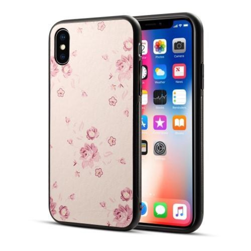 Virágos hibrid zselés tok iPhone X készülékhez - virágos motívumokkal
