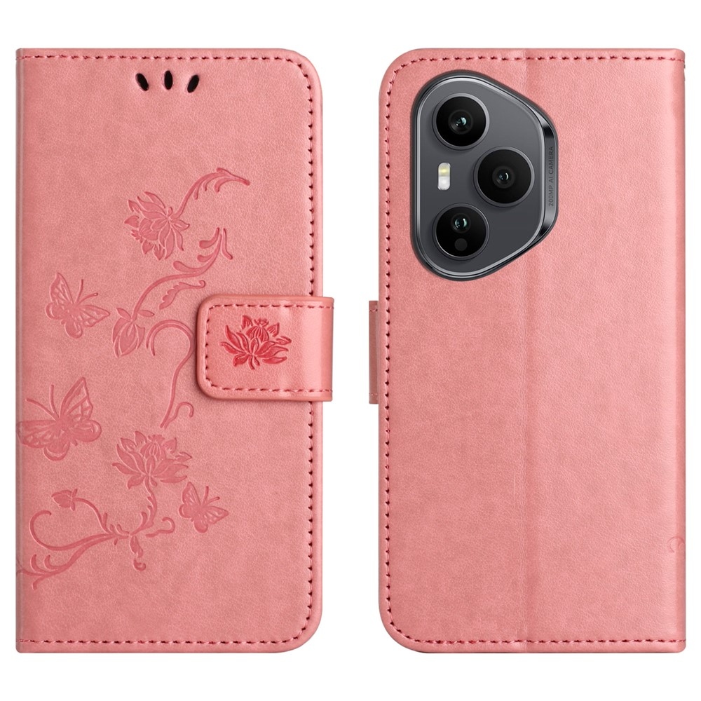 Virágos könyvtáska Honor 400 Pro-hoz - rózsaszín