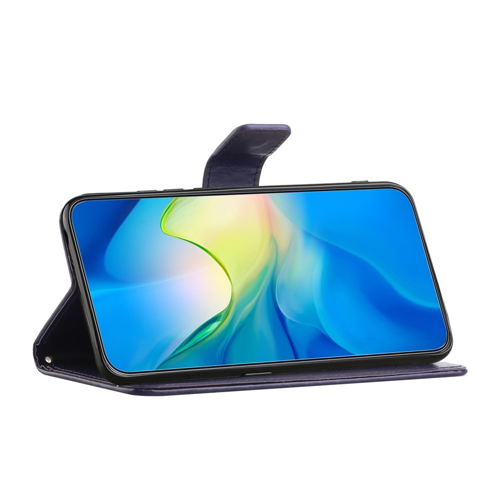 Virágos könyvtáska Honor 400 Pro-hoz - sötétkék