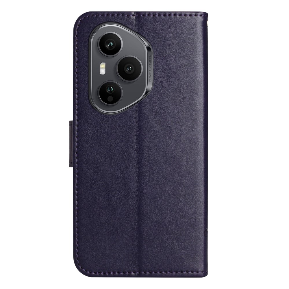 Virágos könyvtáska Honor 400 Pro-hoz - sötétkék