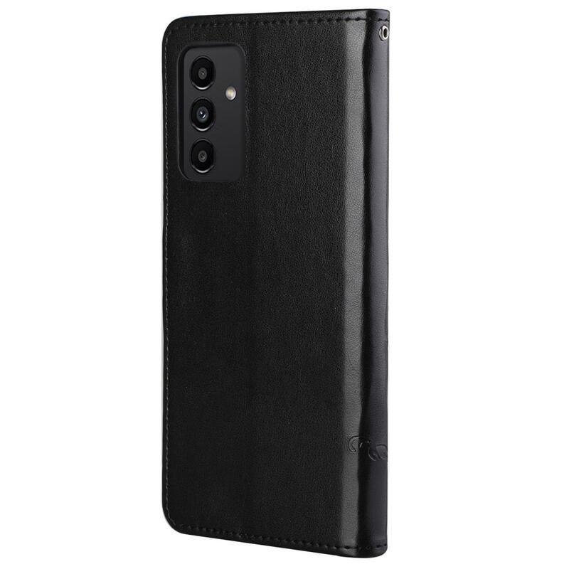 Virágos könyv tok Samsung Galaxy A13 4G készülékhez - fekete