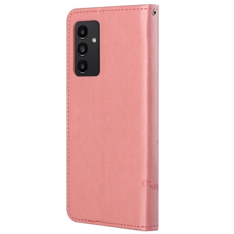 Virágos könyvtáska Samsung Galaxy A13 4G - rózsaszínű