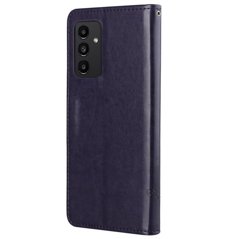 Virágos könyv tok Samsung Galaxy A13 4G készülékhez - sötét lila
