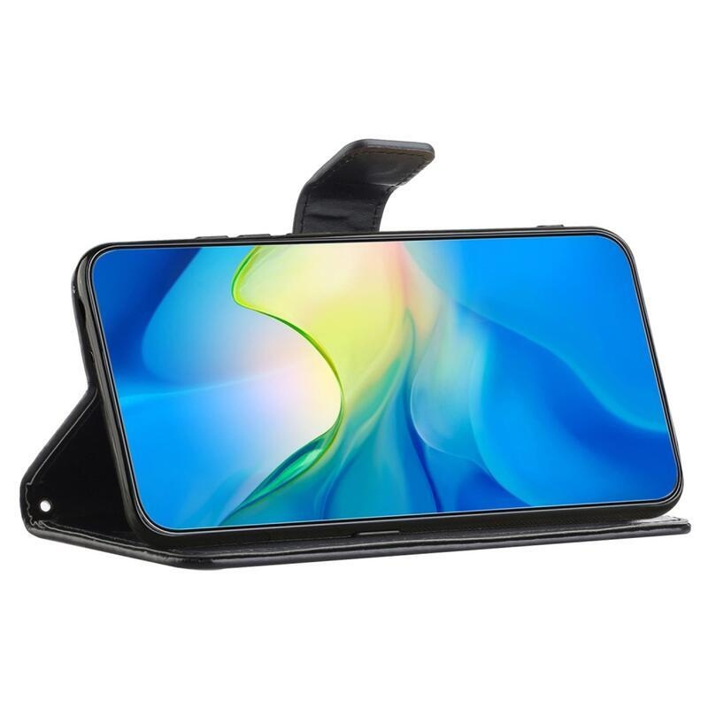 Virágos könyvtáska Samsung Galaxy A34 5G - fekete