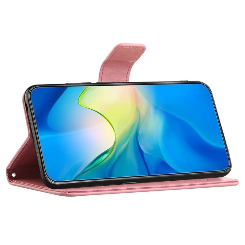 Virágos könyv tok Samsung Galaxy A34 5G - rózsaszínű