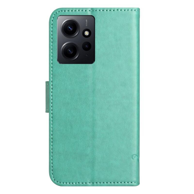 Virágos könyv tok a Xiaomi Redmi Note 12 4G-hez - kék-zöld