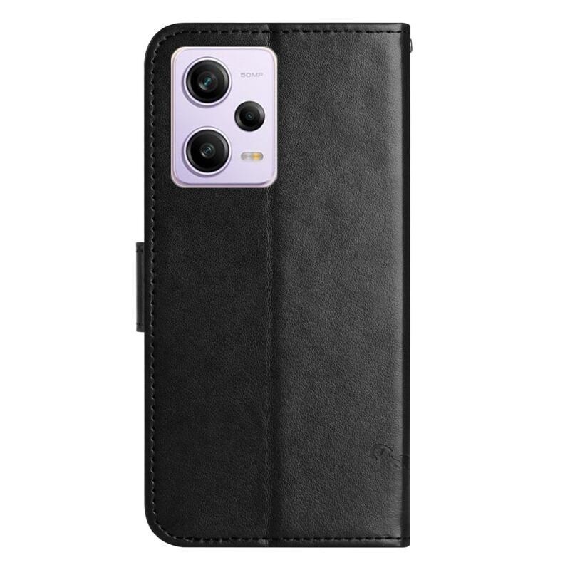 Virágos könyvtáska Xiaomi Redmi Note 12 5G/Poco X5 5G - fekete