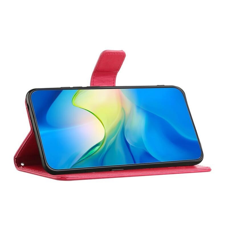 Virágos könyvtáska Xiaomi Redmi Note 12 5G/Poco X5 5G - piros