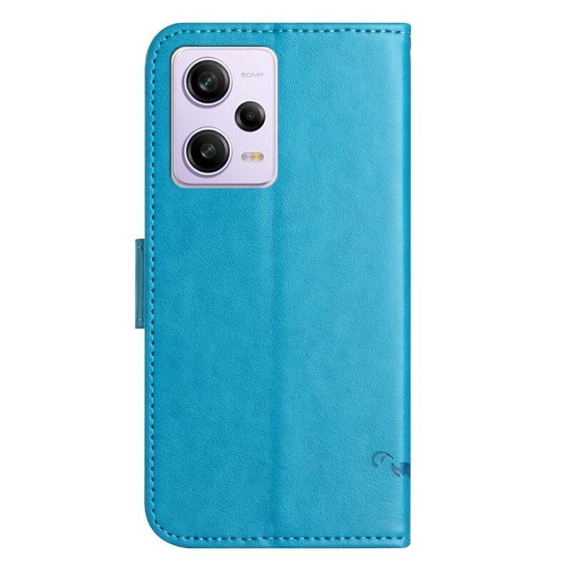 Virágos könyvtáska Xiaomi Redmi Note 12 5G/Poco X5 5G - kék