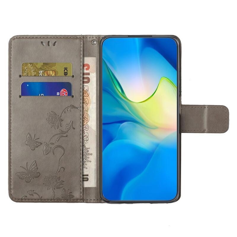 Virágos könyvtáska Xiaomi Redmi Note 12 5G/Poco X5 5G - szürke