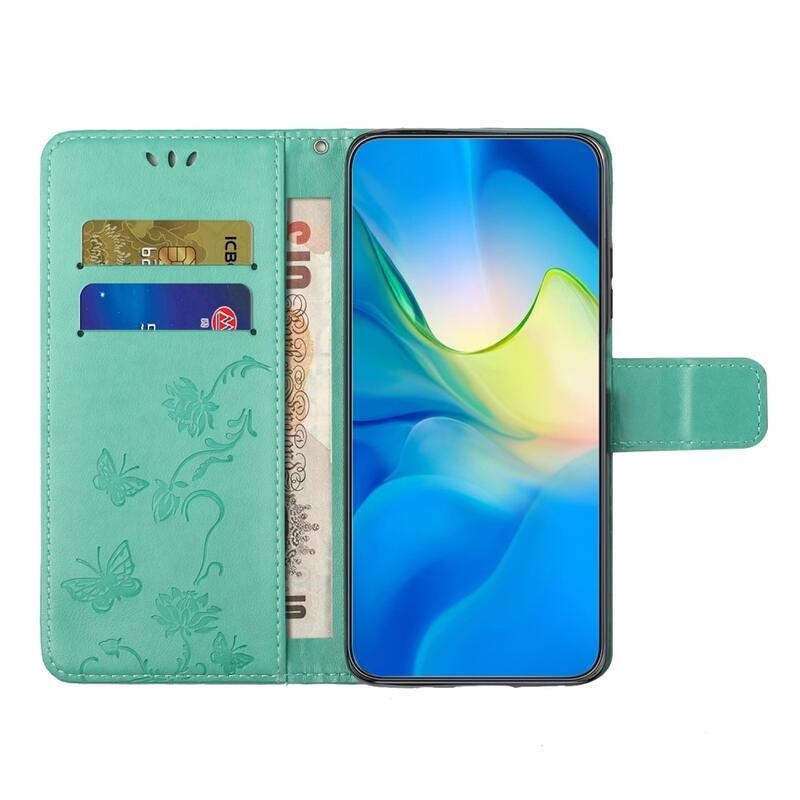 Virágos könyvtáska Xiaomi Redmi Note 12 5G/Poco X5 5G - zöld