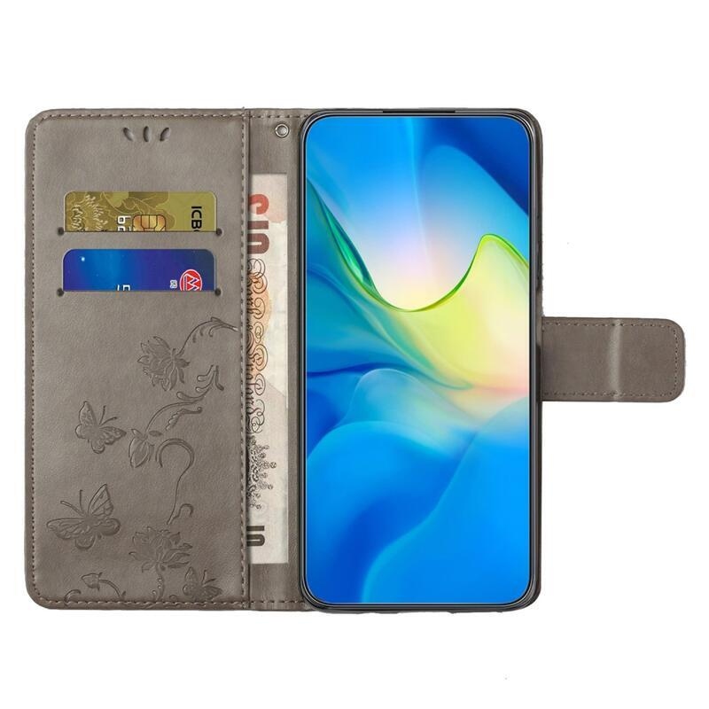 Virágos könyv tok a Xiaomi Redmi Note 12 Pro+ 5G számára - szürke