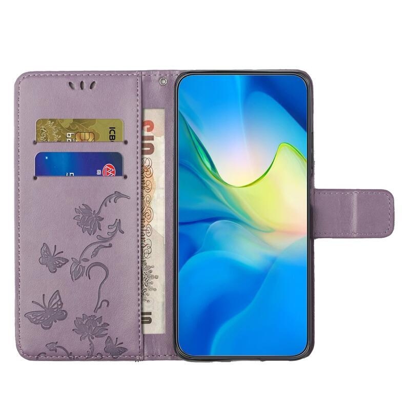 Virágos könyv tok Xiaomi Redmi Note 12 Pro+ 5G - világos lila