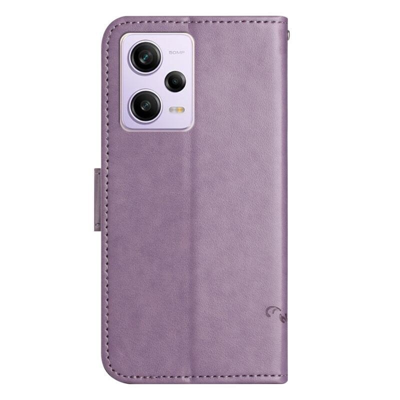 Virágos könyv tok Xiaomi Redmi Note 12 Pro+ 5G - világos lila
