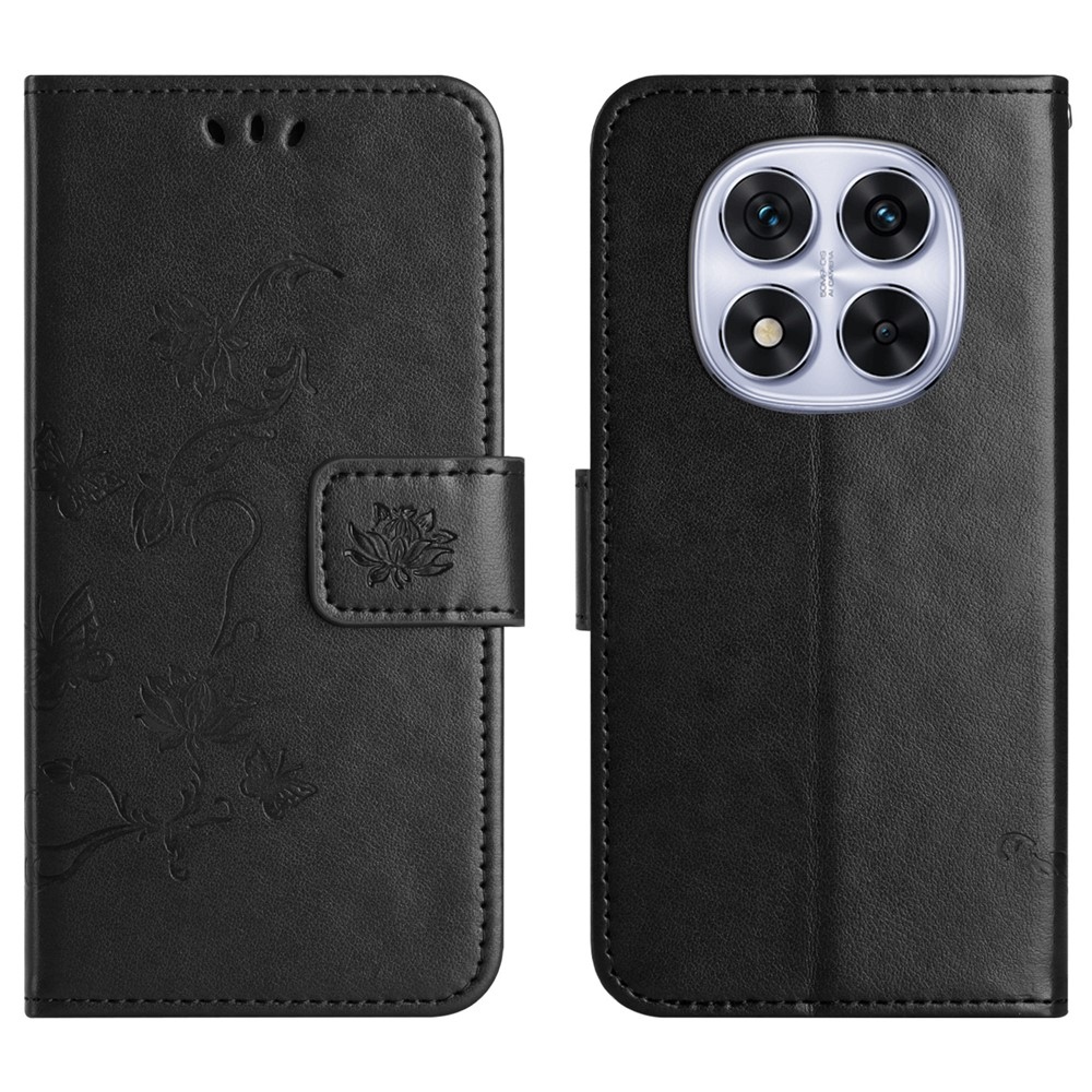 Virágos könyvtáska Xiaomi Redmi Note 15 Pro+ 5G - fekete