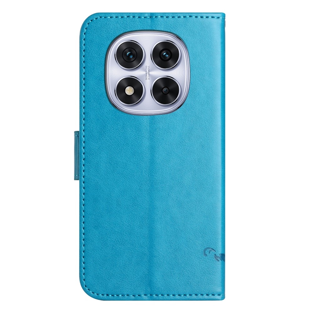 Virágos könyv tok a Xiaomi Redmi Note 15 Pro+ 5G számára - kék