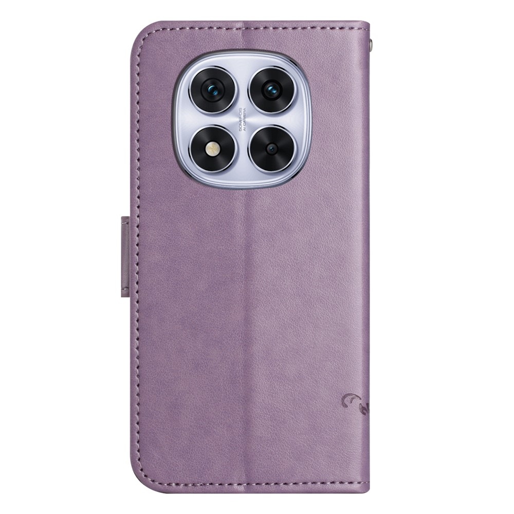 Virágos könyvtáska Xiaomi Redmi Note 15 Pro+ 5G - világos lila