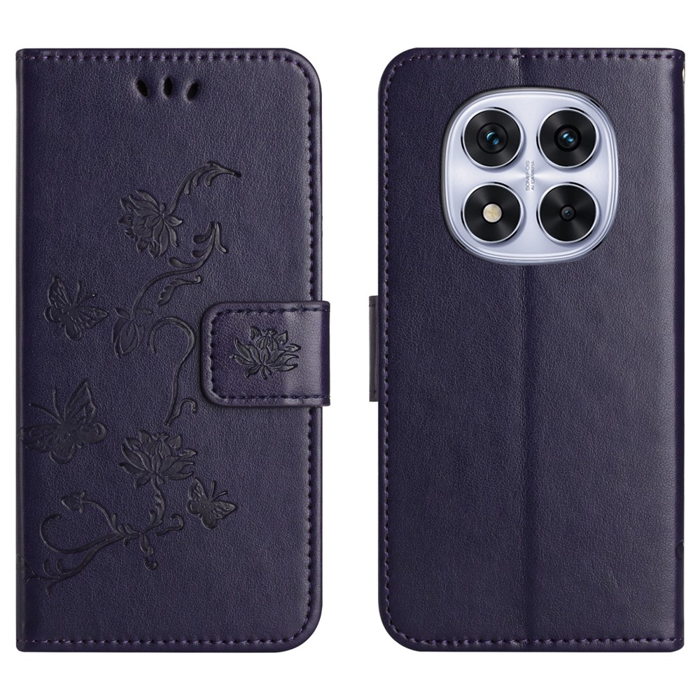 Virágos könyv tok Xiaomi Redmi Note 15 Pro+ 5G - sötét lila