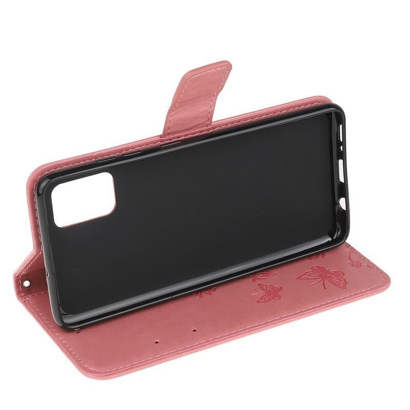 Virág PU bőr pénztárca tok Xiaomi Poco F3-hoz - rózsaszín