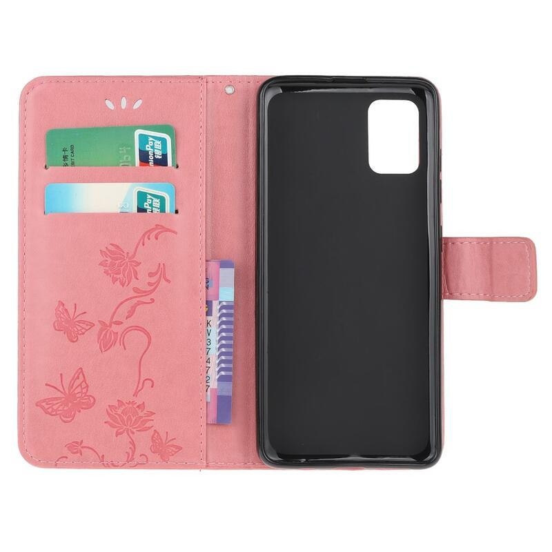 Virág PU bőr pénztárca tok Xiaomi Poco F3-hoz - rózsaszín