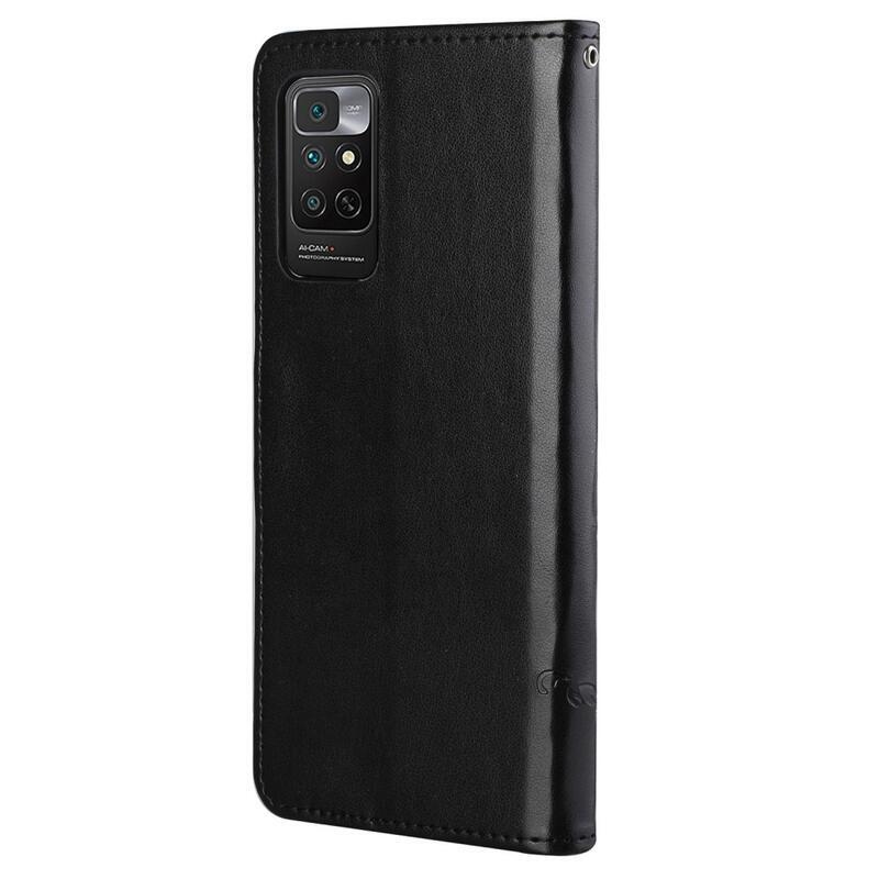 Virág PU bőr pénztárca tok Xiaomi Redmi Note 11 4G/Note 11S 4G - fekete