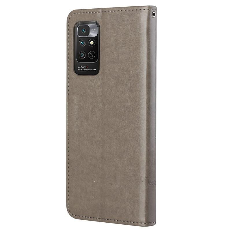 Virág PU bőr pénztárca tok Xiaomi Redmi Note 11 4G/Note 11S 4G - szürke
