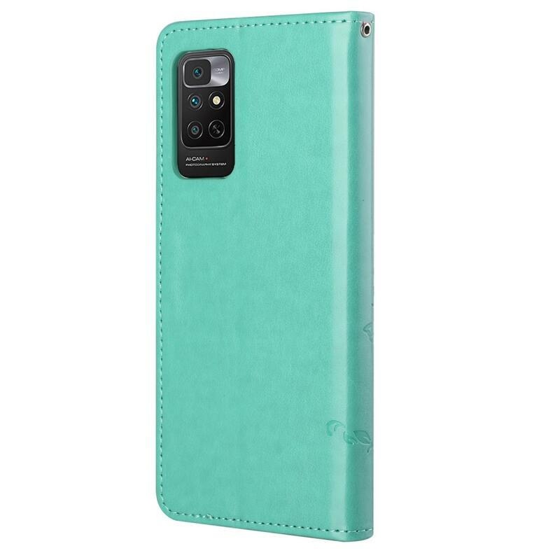 Virág PU bőr pénztárca tok Xiaomi Redmi Note 11 4G/Note 11S 4G - zöld