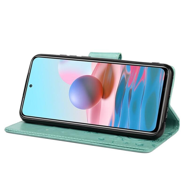 Virág PU bőr pénztárca tok Xiaomi Redmi Note 11 Pro 4G/5G - kék színű