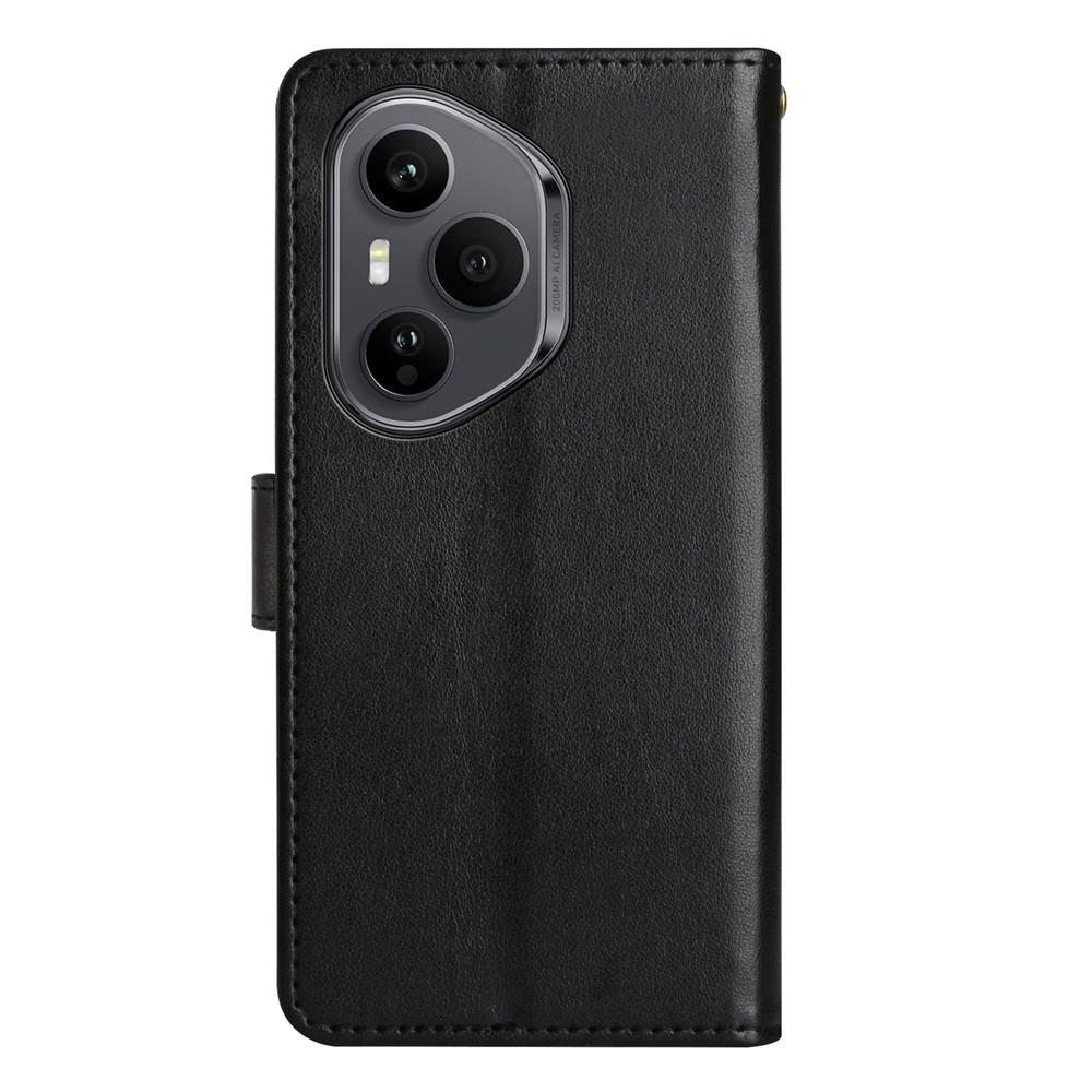 Virágok könyvtáska Honor 400 Pro-hoz - fekete