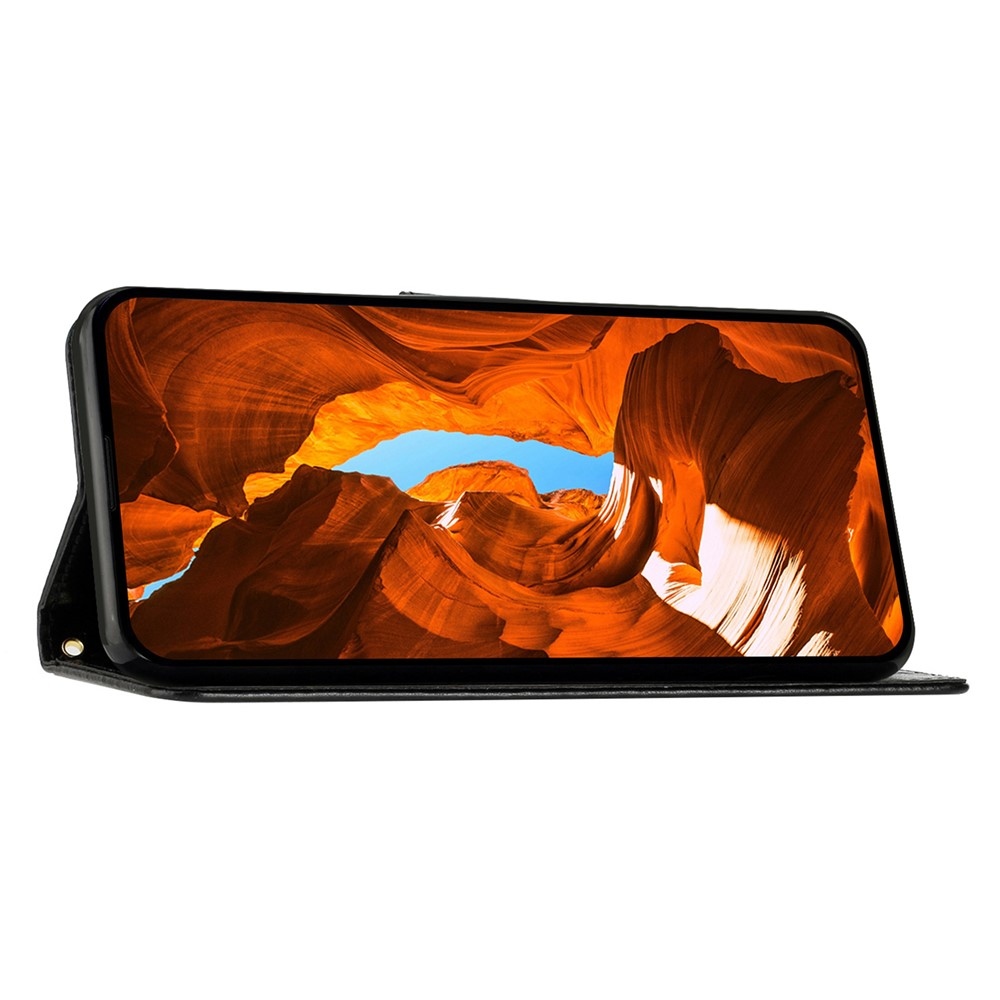 Virágok könyvtáska Honor 400 Pro-hoz - fekete